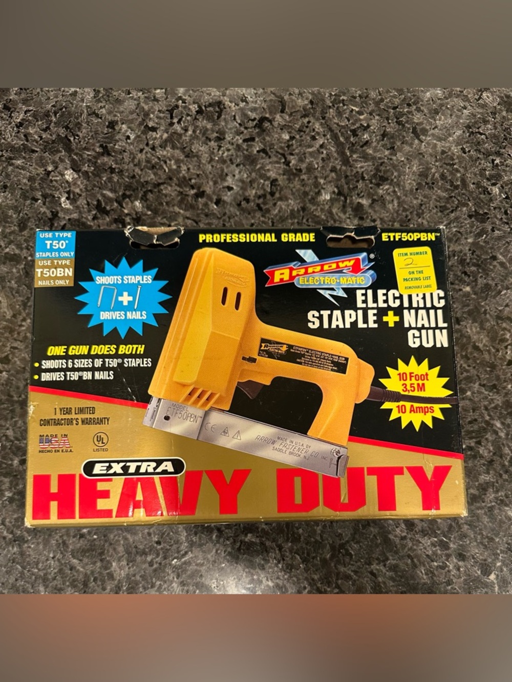 Arrow Yellow Electric Staple + Nail Gun - Heavy Duty